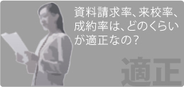 資料請求率、来校率、成約率は、どのくらいが適正なの?